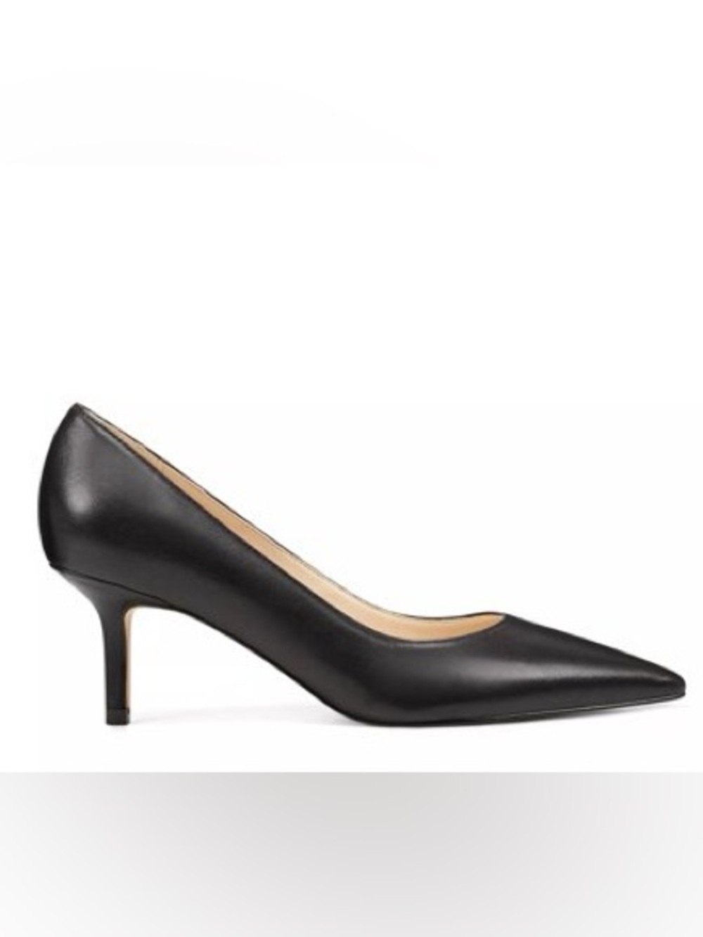 Nine West Black Pointed-Toe Kitten Heel Pump